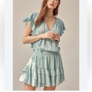 Mustard seed blue ruffle dress